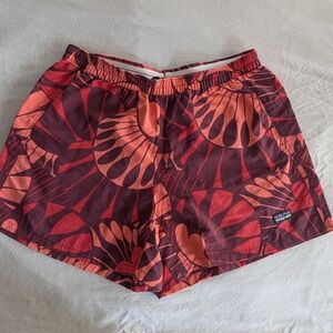 Patagonia Women's Athletic Shorts in Vibrant Red and Orange